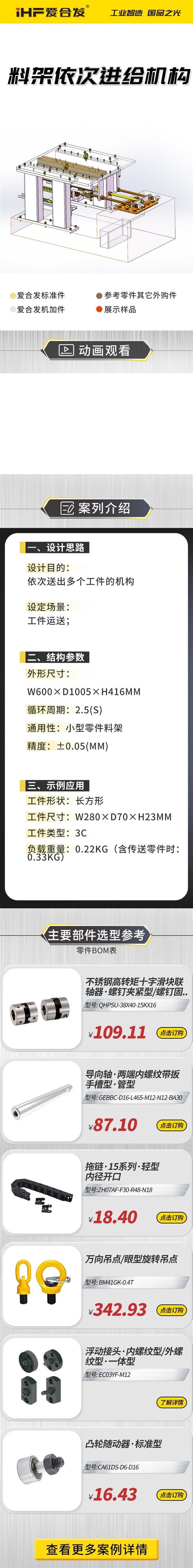 愛合發(fā)：案例介紹，料雜架依次進(jìn)給機構(gòu)！